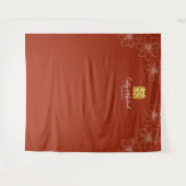 ボホ赤モダン中国のフローラ結婚ズ タペストリー (正面(横))