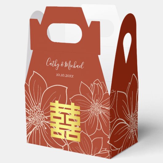 ボホ赤モダン中国のフローラ結婚ズ フェイバーボックス (オープン)