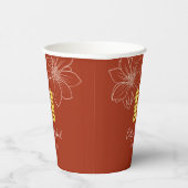 ボホ赤モダン中国のフローラ結婚ズ 紙コップ (右)