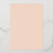 ボホ赤面とネイビーブルーフローラアーチ結婚ーズ 箔招待状 (裏面)