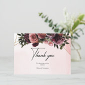 ボホ赤面とブルゴーニュ花バラ金ゴールド枠 サンキューカード (スタンド正面)