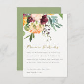 ボホ赤面イエローオレンジ結婚フローラ詳細 エンクロージャーカード (正面/裏面)