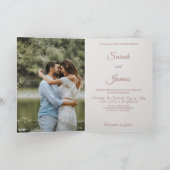 ボホ赤面ウオーターカラーフラワーパンパスグラス結婚ズ 招待状 (内部)