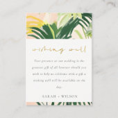 ボホ赤面グリーントロピカルパームウィッシングウェル エンクロージャーカード (正面)