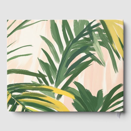 ボホ赤面グリーントロピカルパームビーチ結婚式 ゲストブック (裏面)