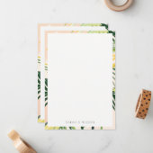 ボホ赤面グリーントロピカルパームビーチ結婚式 ノートカード (正面/裏面インサイチュ)