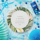 ボホ赤面グリーントロピカルパームビーチ結婚式 ペーパープレート (パーティー)