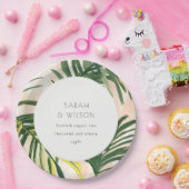 ボホ赤面グリーントロピカルパームビーチ結婚式 ペーパープレート (パーティー)