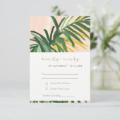 ボホ赤面グリーントロピカルパームビーチ結婚式 出欠カード (スタンド正面)