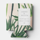 ボホ赤面グリーントロピカルパームビーチ結婚式 缶クーラー (裏面)