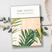 ボホ赤面グリーントロピカルパーム離れズネックレス 名刺