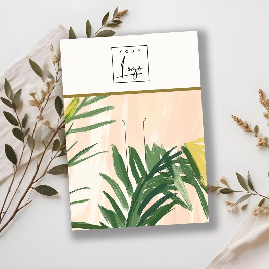 ボホ赤面グリーントロピカルパ離れームヘアピンロゴ 名刺