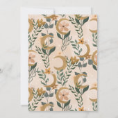 ボホ赤面グリーンボタニカルムーンブライダルシャワー 招待状 (裏面)