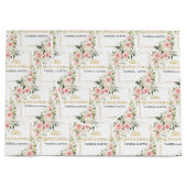 ボホ赤面バラグリーン金ゴールドキンセニェラ抱き枕 ラージペーパーバッグ (正面)