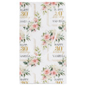 ボホ赤面バラグリーン金ゴールド30th誕生日抱き枕 スモールペーパーバッグ (裏面)