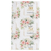 ボホ赤面バラグリーン金ゴールド30th誕生日抱き枕 スモールペーパーバッグ (正面)