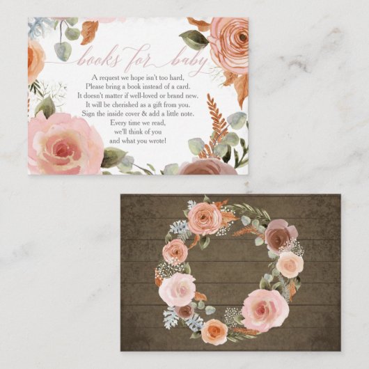 ボホ赤面バラブックス,ベビーシャワー格納庫用 名刺 (正面/裏面)