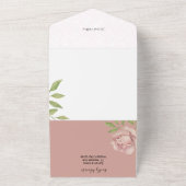 ボホ赤面バラ水彩手絵を描 オールインワン招待状 (外側)