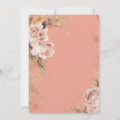 ボホ赤面バラ&グラースブライダルブランチ 招待状 (裏面)