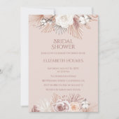 ボホ赤面パンパスグラスとドライフラワー 招待状 (正面)