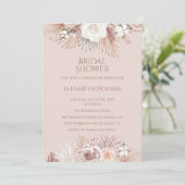 ボホ赤面パンパスグラスとドライフラワー 招待状 (スタンド正面)