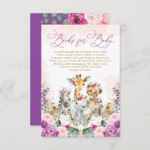 ボホ赤面パープルジャングルサファリブブックベビー エンクロージャーカード (正面/裏面)