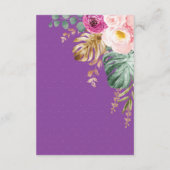 ボホ赤面パープルジャングルサファリブブックベビー エンクロージャーカード (裏面)