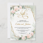 ボホ赤面ピンクのバラとユーカリ私たちはまだ行う 招待状 (正面)