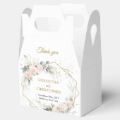 ボホ赤面ピンクのバラの花結婚緑 フェイバーボックス (オープン)