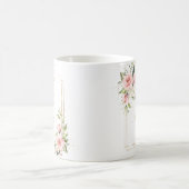 ボホ赤面ピンクのバラ金ゴールド仙人50歳の誕生日 コーヒーマグカップ (中央)