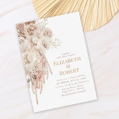 ボホ赤面ピンクオーキッドピオニー結婚式招待状 招待状