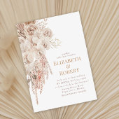 ボホ赤面ピンクオーキッドピオニー結婚式招待状 招待状