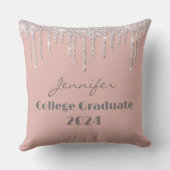 ボホ赤面ピンクカレッジ卒業装飾用クッション クッション (裏面)