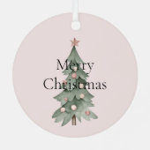 ボホ赤面ピンククリスマスフローラクリスマスツリー メタルオーナメント (裏面)
