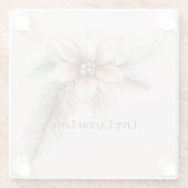 ボホ赤面ピンククリスマスフローラ ガラスコースター (裏面)