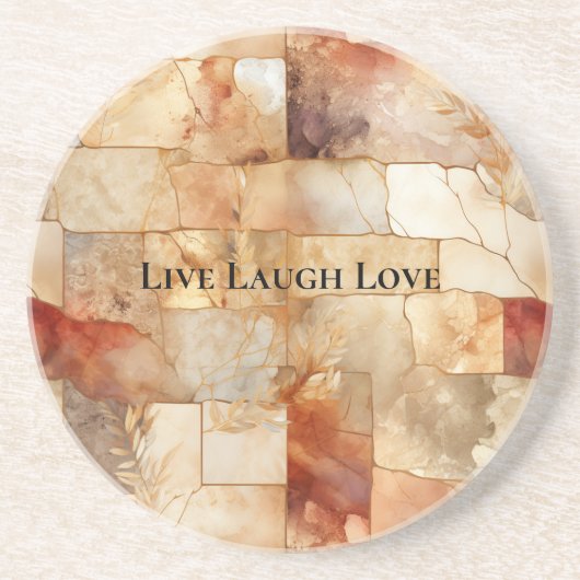 ボホ赤面ピンククリスマスフローラ コースター (正面)