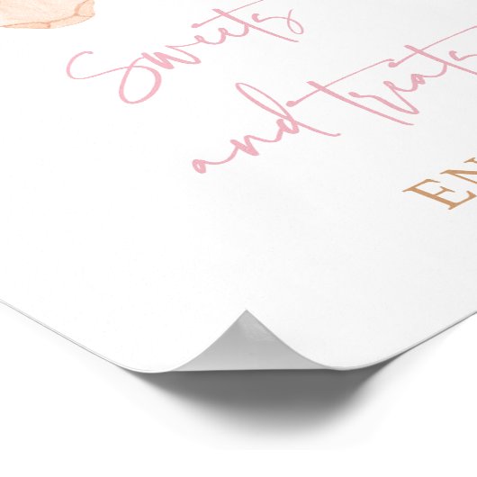 ボホ赤面ピンクスイートトリートベビーシャワーサイン ポスター (角)