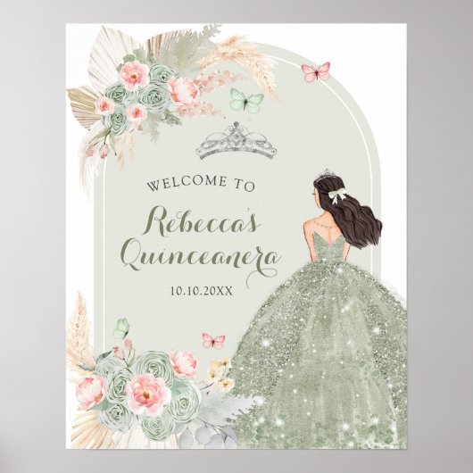 ボホ赤面ピンクセージグリーンキンセアニェラウェルカム ポスター (正面)