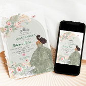 ボホ赤面ピンクセージグリーンプリンセサキンセアニラ 招待状