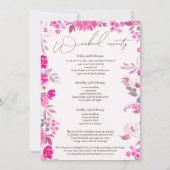 ボホ赤面ピンクハンド色彩の鮮やかバチェロレッテ週末 招待状 (裏面)