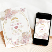 ボホ赤面ピンクバタフライジオメントリックキンセアニラ 招待状