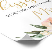 ボホ赤面ピンクピーチフローラどのように多くのキスサイン ポスター (角)