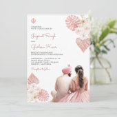 ボホ赤面ピンクフローラインディアンパンジャビシーク結婚ズ 招待状 (スタンド正面)