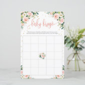 ボホ赤面ピンクフローラグリーン金ゴールドベビービンゴゲーム (スタンド正面)