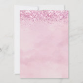 ボホ赤面ピンクフローラバタフライガールベビーシャワー 招待状 (裏面)