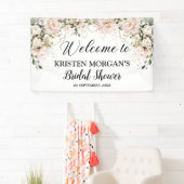ボホ赤面ピンクフローラバラ金ゴールドブライダルシャワー 横断幕 (インサイチュ)