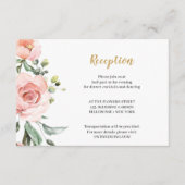 ボホ赤面ピンクフローラバラ金ゴールド幾何学模様 エンクロージャーカード (正面)