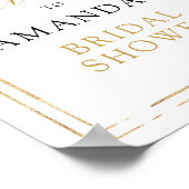 ボホ赤面ピンクフローラブライダルシャワーウェルカムサイン ポスター (角)