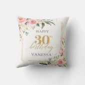 ボホ赤面ピンクフローラユーカリ30歳の誕生日 クッション (裏面)