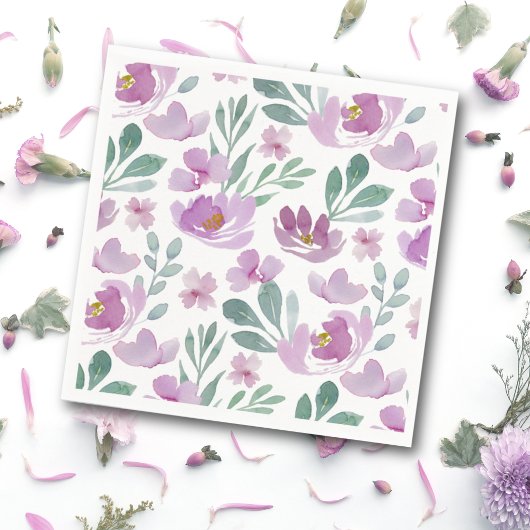 ボホ赤面ピンクフローラルパタ結婚ーン スタンダードカクテルナプキン